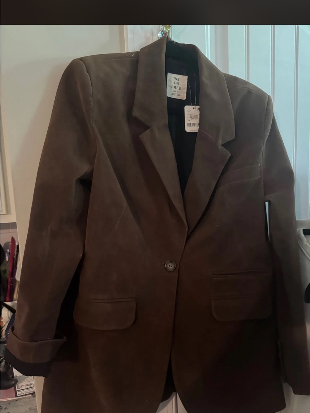 We The Free Chocolate Brown Single-Button Blazer